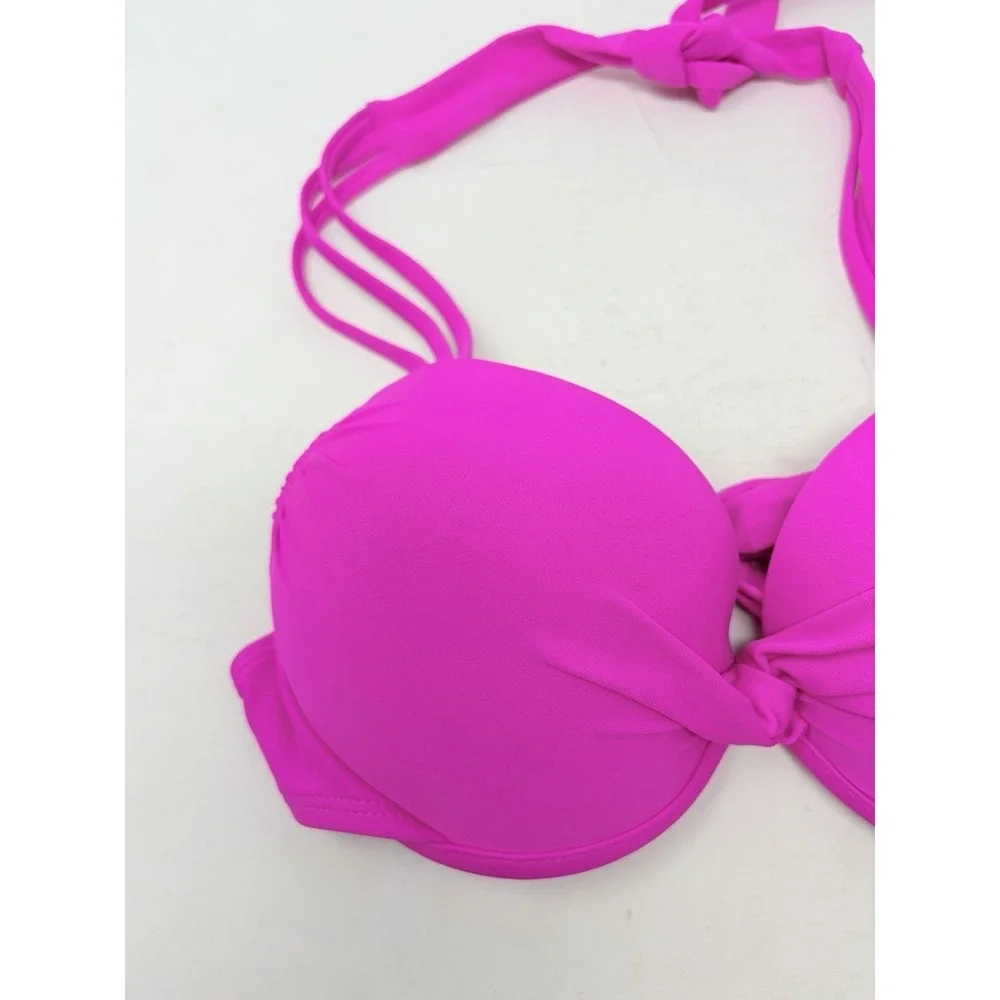 Salt + Cove Juniors Size Small Strappy Underwire Push-Up Bikini Top in Pink 1833